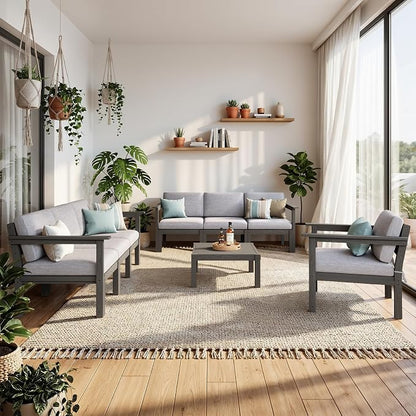 Stoog Patio Furniture Set, 6-Piece All-Weather Outdoor Sectional Sofa Set - Image 9