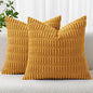 MIULEE Corduroy Decorative Throw Pillow Covers 20x20 Gold Yellow Pack of 2 | by MIULEE