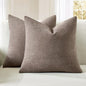 MIULEE Brown Chenille Couch Throw Pillow Covers, 20x20 | Set of 2, Farmhouse by MIULEE