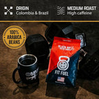Black Rifle Coffee Company Ground Coffee Medium Roast - Roasted Blend Made from Pure Arabica Beans - Colombian & Brazilian Beans - Veteran Founded & American Made (Fit Fuel, 12oz Bag)