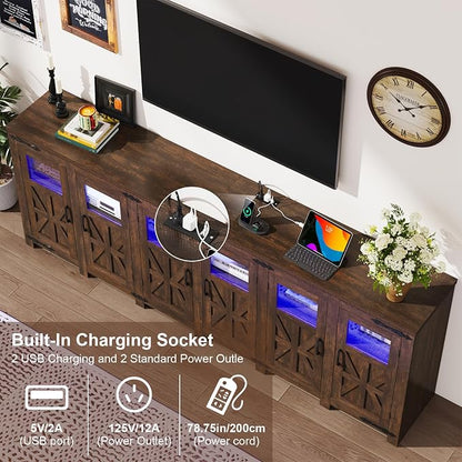 95.3" Large LED Farmhouse TV Stand - Image 4
