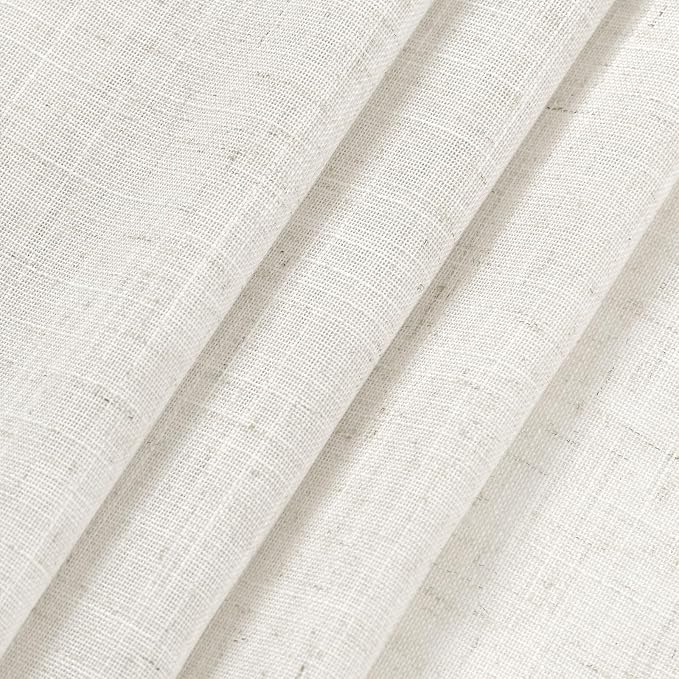 Beige White Linen Curtains 72 Inch Length - Image 7