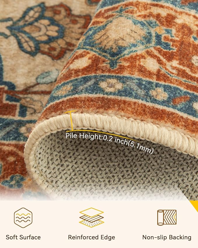 RELEANY Washable Area Rug, Square 10'x10', Water Repellent, Pet Friendly - Image 2