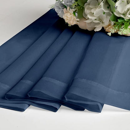 Navy Blue Window Valance 14 Inches Long 2 PCS, Solid Voile Blue Curtains Dual - Image 8