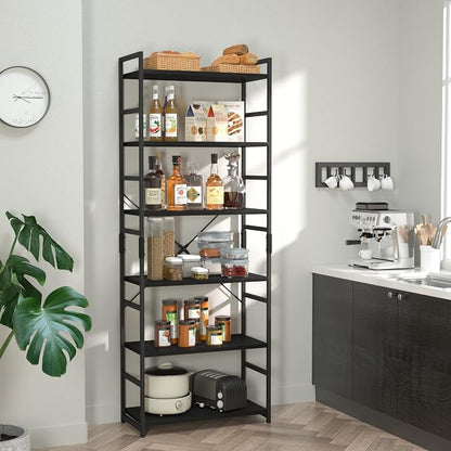 NUMENN 6 Tier Bookshelf, Tall Bookcase Shelf Storage Organizer, Modern Book - Image 2