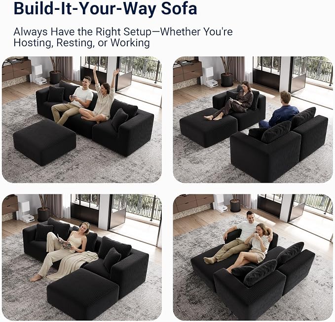 Avenco 35.4” Right-Arm Facing Modular Sofa Seat, Individually Wrapped Coil - Image 3