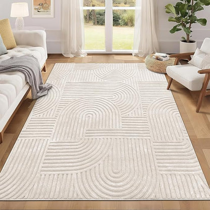 Pauwer 5x7 Area Rugs for Living Room, Modern Non Slip Washable Rug, Soft Fluffy by Pauwer