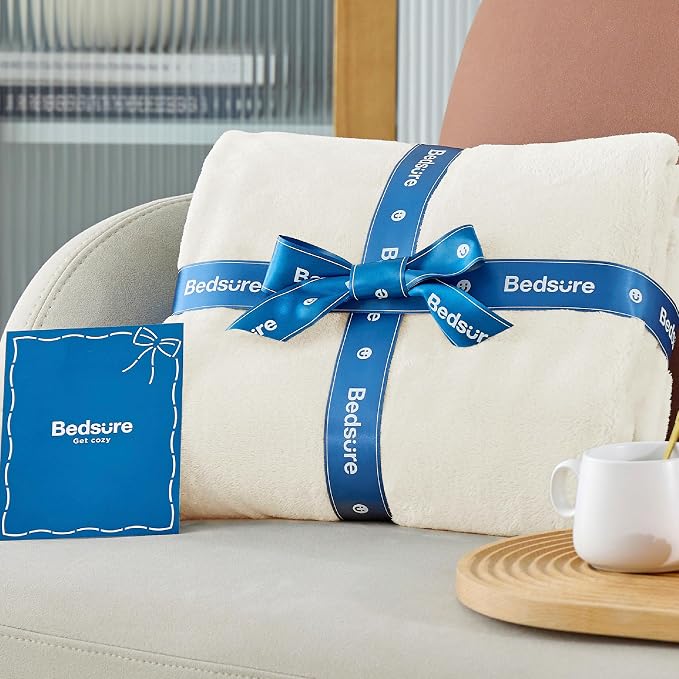 Bedsure GentleSoft Fleece Bed Blankets Full Size Cream - Image 7