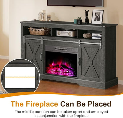 RoyalCraft Fireplace TV Stand for 65+ Inch TV, Rustic Media Console - Image 5