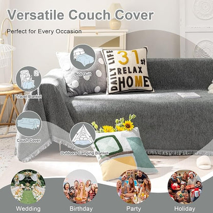VClife Boho Chic Couch Cover, Soft Chenille Couch Covers - Image 4