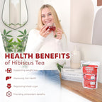 Indochine Blends Hibiscus Tea Bags | 100% Pure Hibiscus Flower | Sugar-Free, Caffeine-Free Herbal Tea | Double Chamber, Individually Wrapped Tea Bags| Rich in Natural Goodness and Flavor | 3.5 oz | 50 Tea Bags
