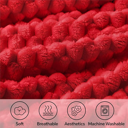 BEDELITE Red Throw Blanket for Couch, Soft Cozy Gifts for Women, 50 * 60 | 3D - Image 3
