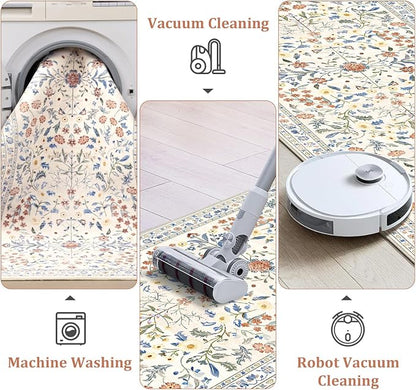 Yamaziot 2x8 Washable Hallway Runner Rug Non Slip Carpet, Colorful Beige | Soft - Image 5