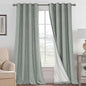 H.VERSAILTEX Blackout Curtains Linen Curtains 120 inches Long 100% Black Out by HVERSAILTEX
