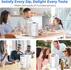 Waterdrop Large 27-Cup Mega Electric Water Filter Dispenser, 200-Gallon Rechargeable Instant System, NSF/ANSI 42&53&401&372, Reduce PFAS, Lead, Chlorine, with 1 Filter, White, Does not Lower TDS