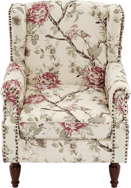 Pia Ricco High Back Floral Accent Chair - Image 6