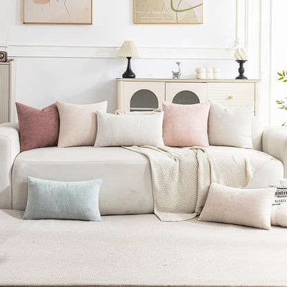 Set of 4 Soft Textured Decorative Throw Pillow Covers 22x22 Inch Cozy Farmhouse - Image 3