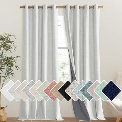 NICETOWN 100% Absolutely Blackout Linen Curtains by NICETOWN