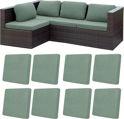 8Pcs Patio Cushion Covers, Outdoor Stretch Cushion Covers, Washable | Stretch by Unknown