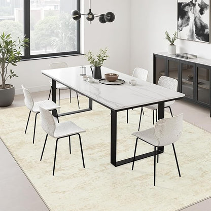 10x12 Area Rug Living Room: Modern Washable Indoor Carpet Beige | - Image 4