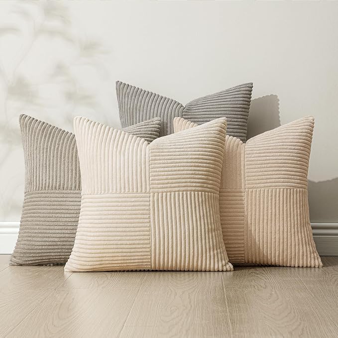 MIULEE Neutral Decorative Throw Pillow Covers 18x18 Inch Set of 4 - Image 4