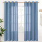 YoungsTex Denim Blue Linen Curtains 72 Inch Length by YoungsTex