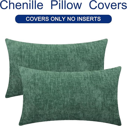 CaliTime Decorative Couch Throw Pillow Covers 26 X 16 Inches Dark Green | Pack - Image 6