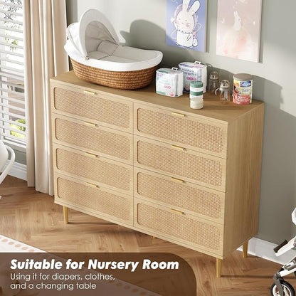GarveeHome Rattan 8 Drawer Dressers - Image 5