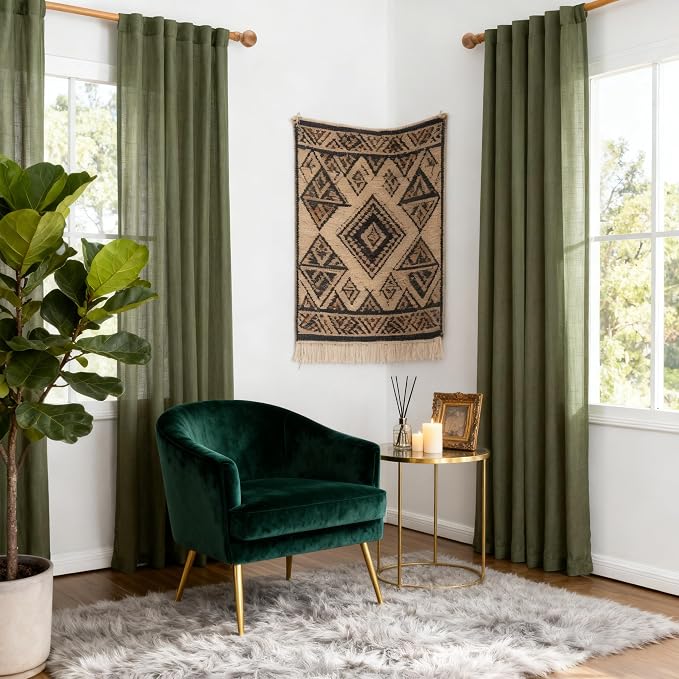MYSKY HOME Curtains for Living Room 84 Inches Long Semi Sheer Light Filtering - Image 8