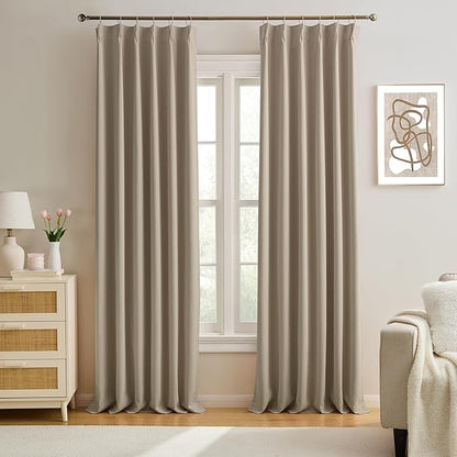 Pinch Pleated Curtains 132 Inch Long 11 FT Tall Curtains by KEQIAOSUOCAI