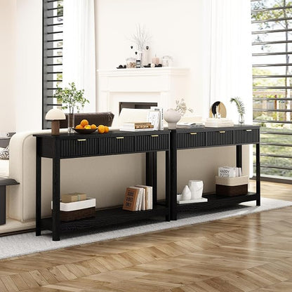 RUSTOWN Fluted Wood Console Table - Image 9