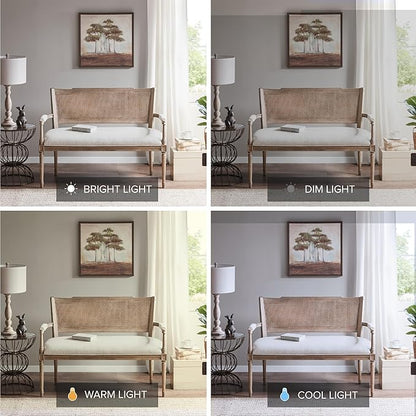 Madison Park Willshire Natural Rattan Settee, Upholstered Seat - Image 6