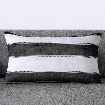 AmHoo Pack of 2 Farmhouse Stripe Check Throw Pillow Covers Set Case Cotton - Image 2