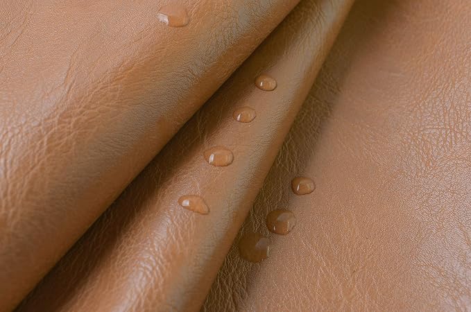 Wento Thick Half Yard Faux Leather Fabric Soft Skin Grain PU Leather - Image 4