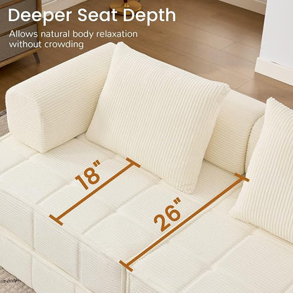 Korser Folding Convertible Sofa Bed, Corduroy Upholstered Boneless Couch - Image 7