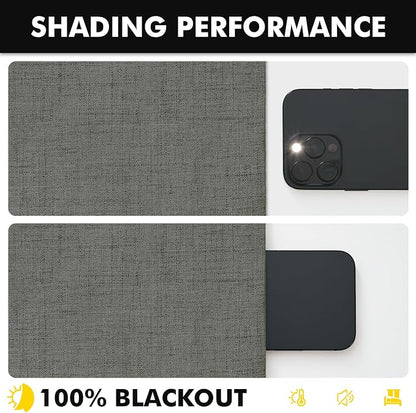MIULEE 100% Blackout Linen Curtains 42 x 90 Inch Dark Grey 2 Panels | Thermal - Image 7