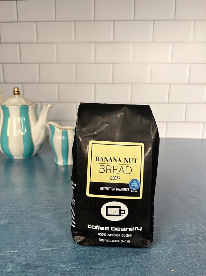 Banana Nut Bread Flavored Coffee SWP Decaf, Specialty Arabica Coffee, Medium Roast, 12 ounce, Automatic Drip (Ground)