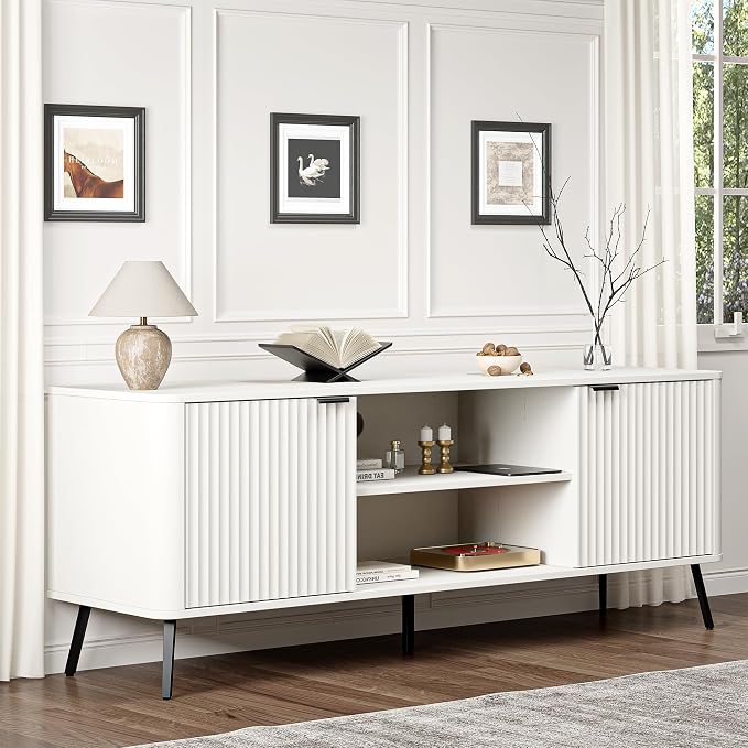 Fatmok TV Stand, Mid Century Entertainment Center - Image 3