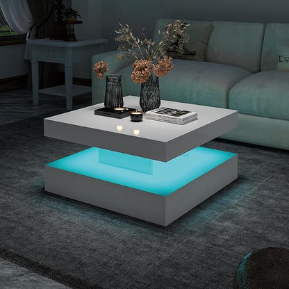 HedoAjim White LED Coffee Table - Image 4