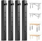 4-Pack Adjustable Folding Table Legs Extension, Heavy-Duty Steel Square by YUEYIN