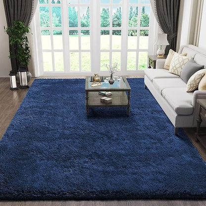 Ophanie 6x9 Blue Rugs for Living Room, Large Fluffy Shag Fuzzy Plush Soft Area - Image 5