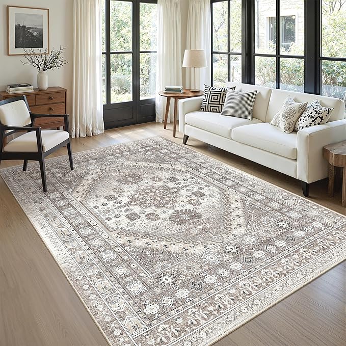 7x9 Area Rugs for Living Room, Large Washable Rug, Dining Room, Low Pile - Image 4