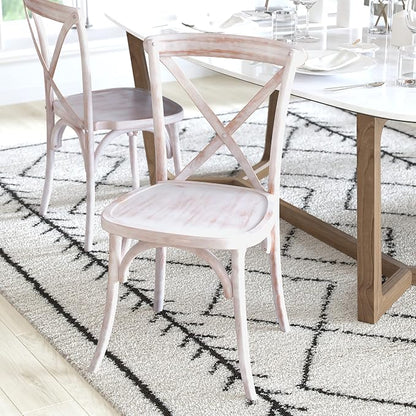 EMMA + OLIVER 2-Pack Wooden X-Back Dining Chair - Image 2