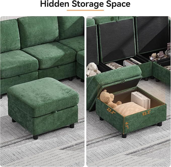 WUTUTUEE 25”Square Storage Ottoman Module - Image 4