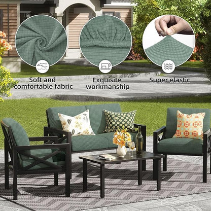14PCS Patio Cushion Covers, Patio Furniture Couch Seat Slipcovers | Washable - Image 3