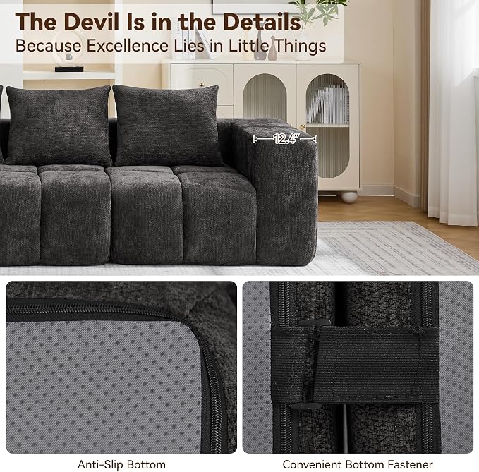 160" Boneless U-Shaped Sofa Couch - Image 3