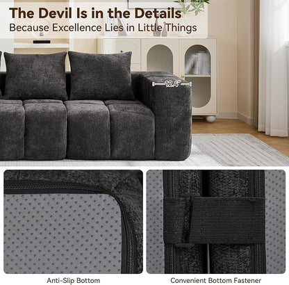 119" Oversized 3 Seater Boneless Couch, Comfy Cloud Modular Sectional Sofa - Image 3