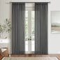 Charcoal Grey 84 Inch Pinch Pleated Linen Semi Sheer Curtains 2 Panel Set | by Twodrapes
