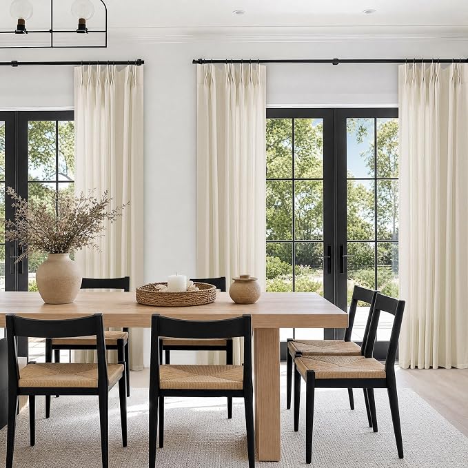 Linen Pleated Curtains 90 Inches Long Sand Beige Tan Semi Sheer | Neutral - Image 7