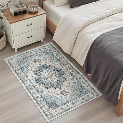 Madane Washable Area Rug 2x3 Small Entryway Rugs Non-Slip, Low Pile Floor Carpet - Image 3